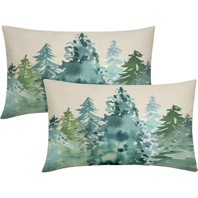 Set Of 2 Blue And Ivory Lumbar Pillow Covers Set Of 2 Blue And Ivory Lumbar Pillow Covers