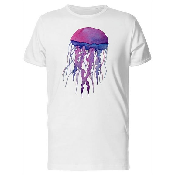 Watercolor Blue Jellyfish T-Shirt Men -Image by Shutterstock, Male Medium