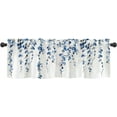 thumbnail image 1 of Watercolor Blue Leaves Window Valance for Bedroom Living Room, Grey Leaf Vine Plant Curtains Valanes for Windows, 3" Rod Pocket Window Treatment for Season Home Decorations, 54 x 18 Inch, 1 Panel, 1 of 6