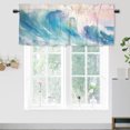 thumbnail image 1 of Watercolor Blue Ocean Valance Rod Pocket Window Curtain for Kitchen Sea Waves Beach Nature Scenery Privacy Window Valances for Living Room Kitchen 54 by 18 in, 1 Panel, 1 of 6