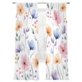 thumbnail image 1 of Watercolor Blue Pink Flowers Sheer Curtains 108 Inch Long 2 Panels, Spring Leaves Light Filtering Rod Pocket Semi Sheer Curtains, Sheer Voile Drapes for Living Room Bedroom, 52"x108", 1 of 5