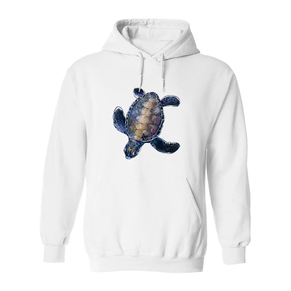Watercolor Blue Sea Turtle  Hoodie Men -Image by Shutterstock, Male x-Large