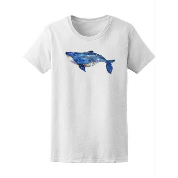 Watercolor Blue Whale Cosmic T-Shirt Women -Image by Shutterstock, Female Large