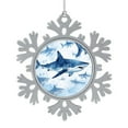 thumbnail image 1 of Watercolor Blue And White Shark Pewter Snowflake Ornament Sea Animal Lover Gifts Christmas Ornament Keepsake 2023 Xmas Trees Decorations Keepsake Gifts Best Gifts for Christmas, 1 of 8