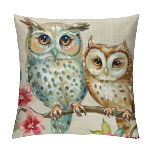 Watercolor Blue Yellow Purple Owl Bird Spring Summer Fall Y'all Home Sofa Chair Bed Decoration Lumbar Pillowcase Decorative Throw Pillow Cover Case Rectangular s