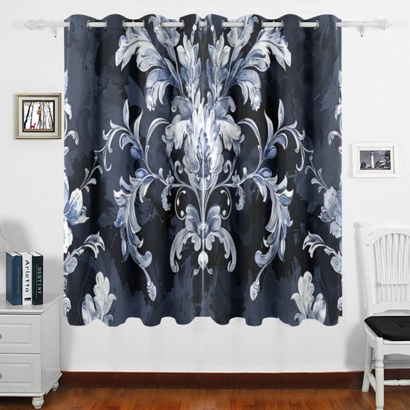 Watercolor Boho Vintage Trible Curtains Black Out 63 Inch Length Curtains for Sliding Glass Doors Bedroom Living Room 2 Panels Set