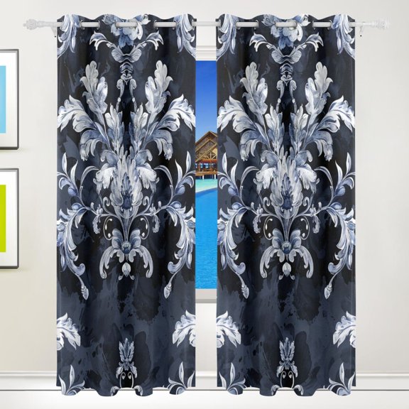 Watercolor Boho Vintage Trible Curtains Black Out 72 Inch Length Curtains for Sliding Glass Doors Bedroom Living Room 2 Pack