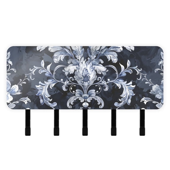 Watercolor Boho Vintage Trible Mail Holder Organizer Wall Mount with Shelf Key Holder Key Rack with 5 Key Hooks for Wall Decorative