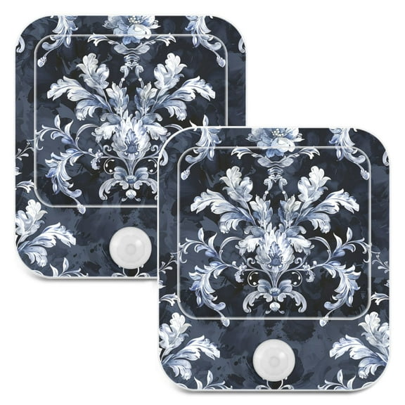 Watercolor Boho Vintage Trible Night Lights Plug into Wall LED with Auto Light Sensor Warm Light for Kids Hallway Bedroom Living Room Kitchen Bathroom Set of 2