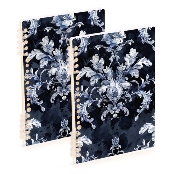 Watercolor Boho Vintage Trible Ring Binder Notebook Journey Note Diary College Ruled Spiral Notebook Study Loose Leaf Paper A5 60 Pages