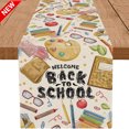 thumbnail image 1 of Watercolor Book Printed Table Runner, Polyester Fiber Decorative Table Flag, 72 x 13 in Fresh Cute Tablecloth for Home Dining Room Classroom Party Decoration,B, 1 of 10