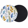 thumbnail image 1 of Watercolor Botanical Coasters Set of 2, Absorbent Coasters for Drinks, Blue Yellow Leaves Floral Plants Spring Coaster for Desk Coffee Table Protection, Home Decor House Warming Gifts 4", 1 of 8