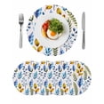thumbnail image 1 of Watercolor Botanical Round 15 Inch Placemats Set of 4, Blue Yellow Leaves Floral Plants Spring HeatResistant Non Slip Place Mats for Dining Table, Wipeable Braided Kitchen Table Mats for Housewarming, 1 of 9