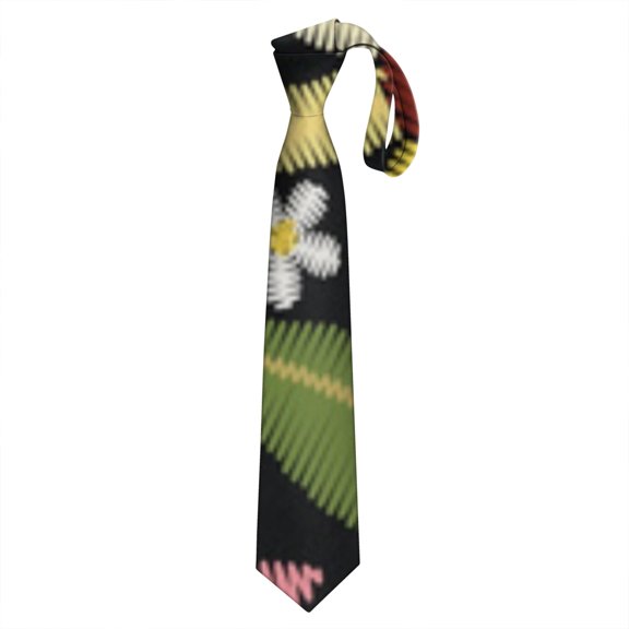 Watercolor Botanical Tie for Men - Artistic Floral Design Formal Wedding Necktie