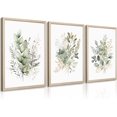 thumbnail image 1 of Watercolor Botanical Wall Art Set of 3 Boho Floral Canvas Wall Decor Prints Sage Green Wildflower Wall Art Modern Flower Pictures Botanical Painting for Bedroom Bathroom 12x16 Inch d, 1 of 6