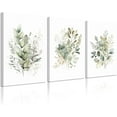 thumbnail image 1 of Watercolor Botanical Wall Art Set of 3 Boho Floral Canvas Wall Decor Prints Sage Green Wildflower Wall Art Modern Flower Pictures Botanical Painting for Bedroom Bathroom 12x16 Inch d, 1 of 6