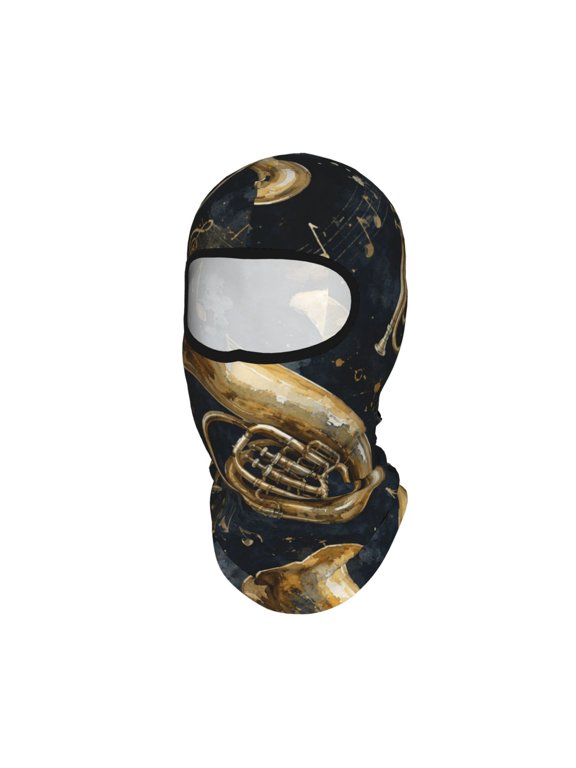 Watercolor Brass Orchestra Print Unisex Balaclava Ski Mask Full Face Cover for Cold Weather & UV Protection, Breathable Cooling Helmet Liner