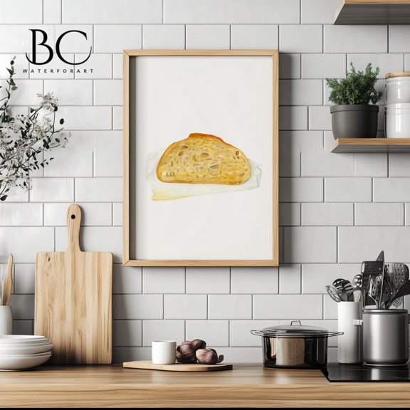 Watercolor Bread Print, Bread Poster, Bread Kitchen Wall Art, Baking Decor, Food Art, Kitchen Print, Fun Kitchen Decor, Foodie Baking Gift Wall Art, Modern Wall Decor, 8x12 UNFRAMED