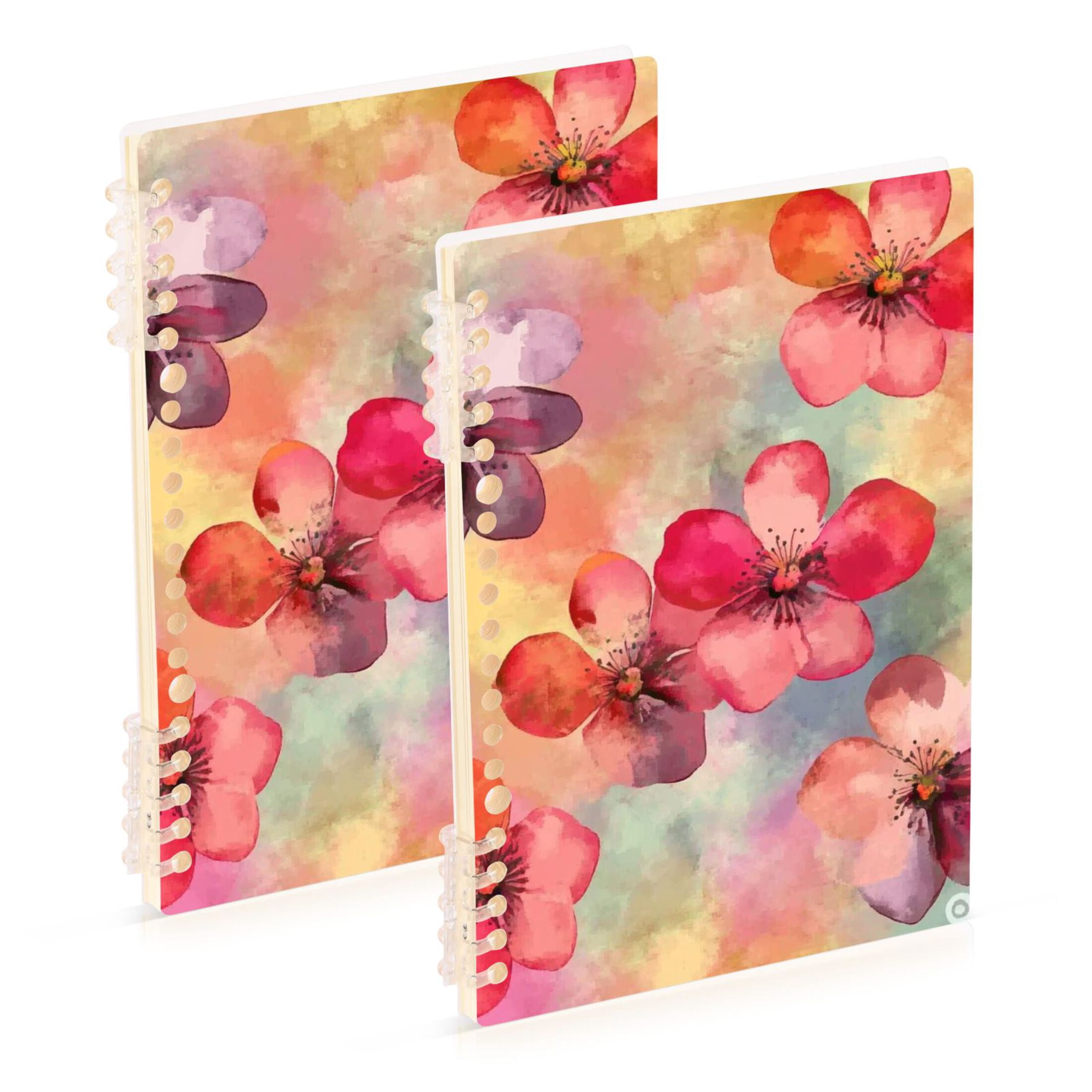 Watercolor Bright Pink Flowers Lined Spiral Journal Notebook 60 Pages ...
