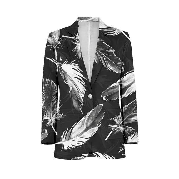 Watercolor Bright Plumage Mens Suits Shawl Collar Slim Fit Suit Mens Groom Jacket Tuxedos for Wedding Dress Evening