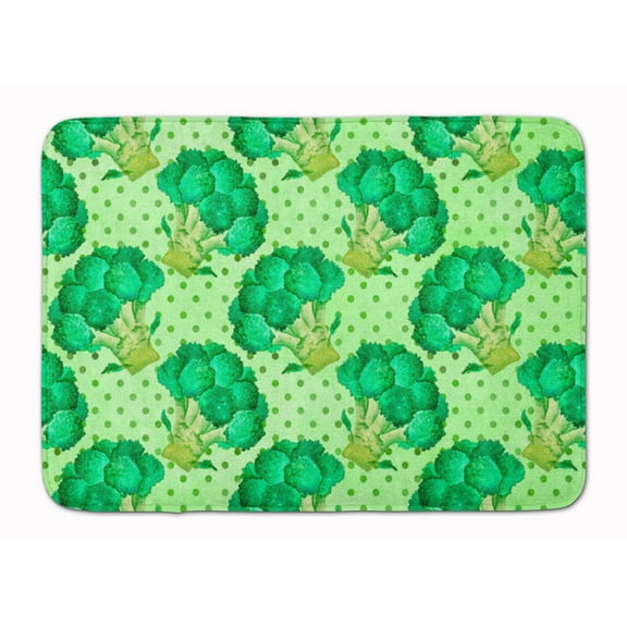 Watercolor Broccoli Machine Washable Memory Foam Mat