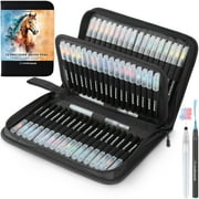 Watercolor Brush Pens, 72 Vibrant Soft Tip Coloring Markers W/ 4 Blending Brushes, Premium Art Supplies by Creativepeak