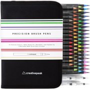 Watercolor Brush Pens, 12 Vibrant Soft Tip Coloring Markers W/ Blending Brush, Premium Art Supplies by Creativepeak