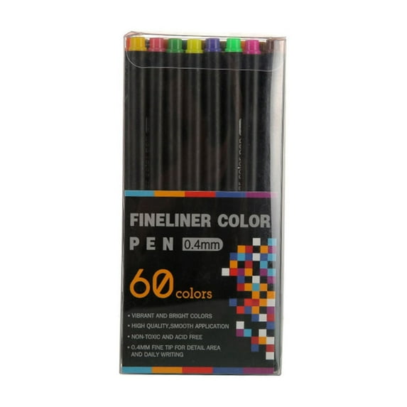 Watercolor Brush Pens, Tyeign Notebook Pen 12/24/36/48/60 Pen Drawing Line Drawing Pen Ink Pen Watercolor Marker Superfine Marker Color Pen Neutral Set Plastic Notebook Pen(5Ml) Watercolor Brush