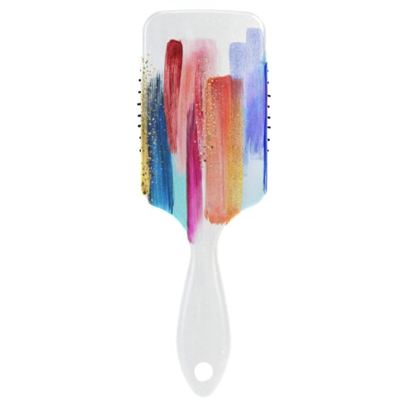 Watercolor Brush Strokes Red and Blue Palette Samples on White Air Cushion Comb Hairbrush Prevent static Snag Tangle for Women Ladies Detaining Separating Shaping Wavy Curly Straight Hair