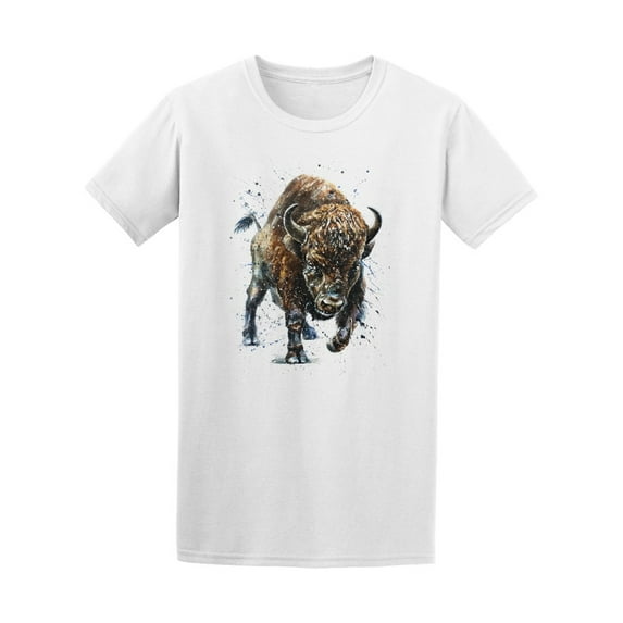 Watercolor Buffalo Bison T-Shirt Men -Image by Shutterstock, Male 3X-Large