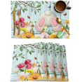 thumbnail image 1 of Watercolor Bunny Butt Placemats Set of 6,Washable Woven Burlap Cloth Fabric Placemat for Square/Rectangle/Round/Oval Dining Table,Easy Clean Place Mats for Kids Easter Spring Floral Eggs Leaves, 1 of 1