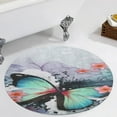 thumbnail image 1 of Watercolor Butterflies And Flowers Round Carpet Circle Rug Outdoor Patio Area Rug Washable Large Area Rugs Hallway Room Decor Fitness Mats, 1 of 8
