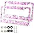 thumbnail image 1 of Watercolor Butterflies License Plate Frame - 2 Pack Universal Stainless Steel License Plate Holder with Screws & Chrome Caps, 2 Holes Car License Plate Cover for US Vehicles Decorative, 1 of 7