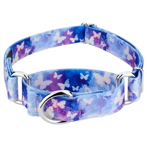 Country Brook Petz® Watercolor Butterflies Martingale Dog Collar, Large