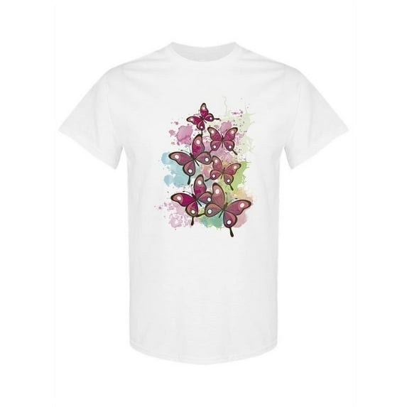 Watercolor Butterflies T-Shirt Women -SPIdeals Designs, Female 5X-Large