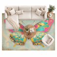 Watercolor Butterfly Area Rug 8'x10', Corlorful Vintage Texture Large ...