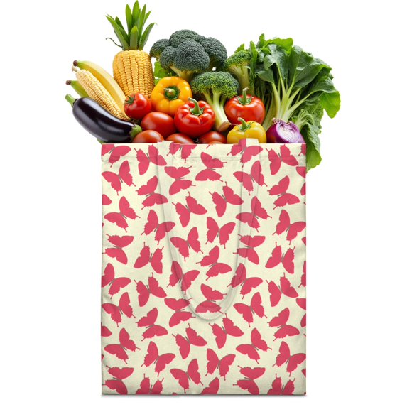 Watercolor Butterfly Floral Canvas Tote Bag – Romantic Nature-Inspired Reusable Cotton Shopping Bag with Artistic Fantasy Garden & Starry Sky Design for Women, Teens, Aesthetic Gift Lovers