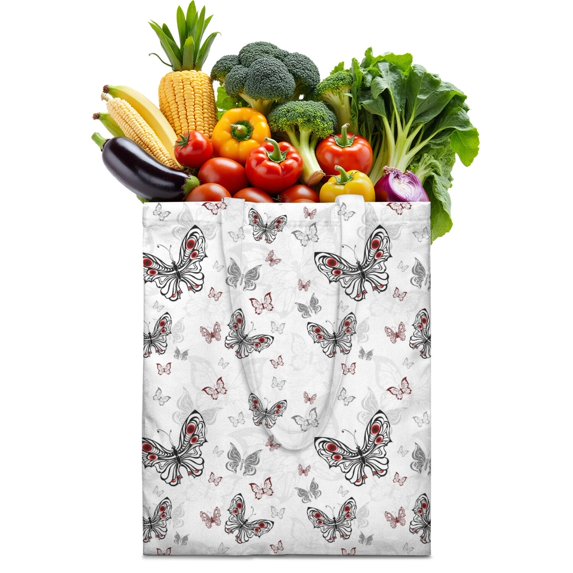 Watercolor Butterfly Floral Canvas Tote Bag – Romantic Nature-Inspired Reusable Cotton Shopping Bag with Artistic Fantasy Garden & Starry Sky Design for Women, Teens, Aesthetic Gift Lovers