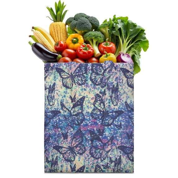 Watercolor Butterfly Floral Canvas Tote Bag – Romantic Nature-Inspired Reusable Cotton Shopping Bag with Artistic Fantasy Garden & Starry Sky Design for Women, Teens, Aesthetic Gift Lovers