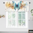 thumbnail image 1 of Watercolor Butterfly Floral Curtain Valances for Kitchen Windows Blue Flowers Dreamy Theme Rod Pocket Window Valance for Living Room Bathroom Bedroom Kitchen 54 by 18 in, 1 Panel, 1 of 6