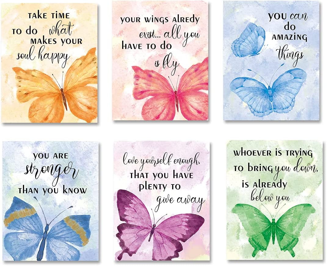 Watercolor Butterfly Inspirational Quote Art Print- Modern Garden ...
