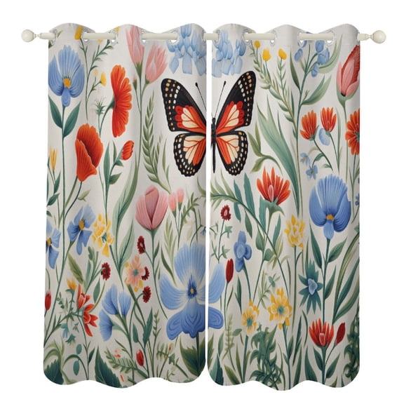 Watercolor Butterfly Modern Window for Living Room Curtains for Child Bedroom Kitchen Decor Blinds Drapes