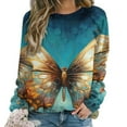 thumbnail image 1 of Watercolor Butterfly Mom Sweatshirt For Women Long Sleeve Pullover, 1 of 7