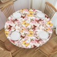 Watercolor Butterfly Round Tablecloth Waterproof Elastic Edged Colorful