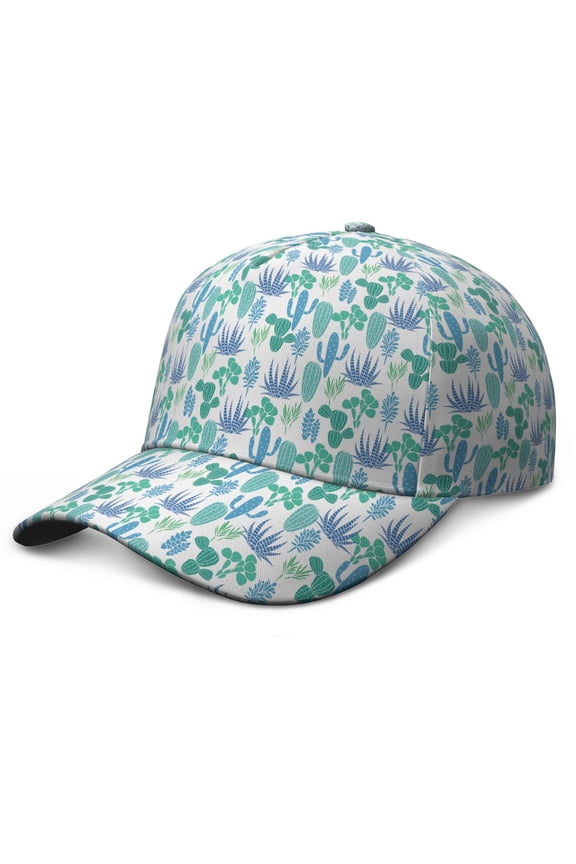 Watercolor Cactus Baseball Cap, Classic Adjustable Dad Hat with Quick-Drying and Sweat Absorption, Retro Desert Succulent Pattern Performance Hat for Casual Use