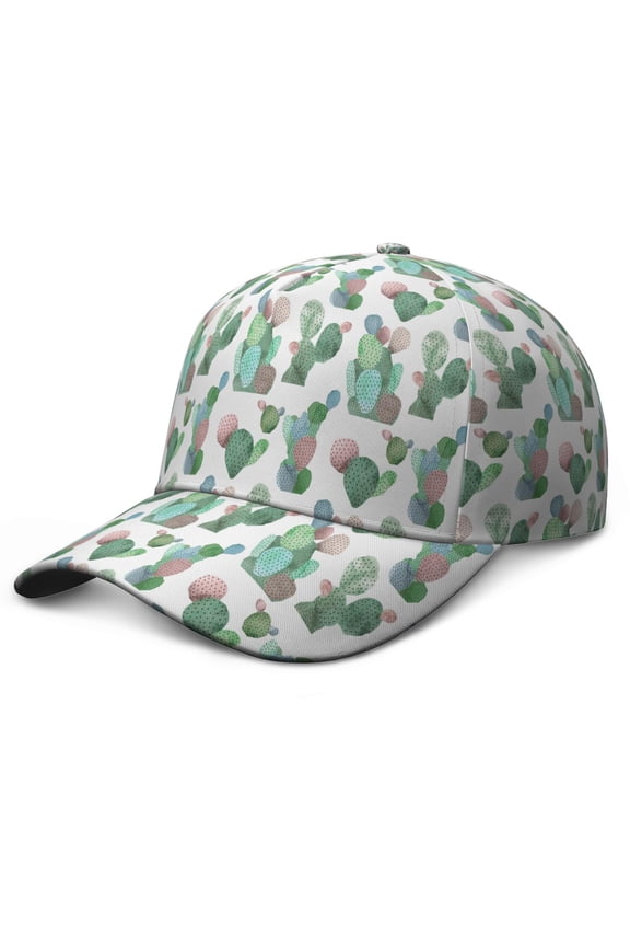 Watercolor Cactus Baseball Cap, Classic Adjustable Dad Hat with Quick-Drying and Sweat Absorption, Retro Desert Succulent Pattern Performance Hat for Casual Use