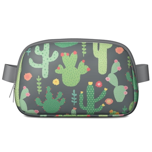 Watercolor Cactus Crossbody Fanny Pack – Aesthetic Botanical Succulent Waist Bag for Women – Lightweight, Adjustable, & Perfect for Southwestern Travel & Nature Walks