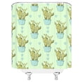 thumbnail image 1 of Watercolor Cactus Flower Shower Curtain Tropical Plant Succulent Cacti Potted Bath Curtain, 1 of 5