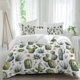 thumbnail image 1 of Watercolor Cactus Full Size Comforter Set, Spring Floral Plants Countryside Bedding for All Seasons, 4 Pcs Bed Set, 1Quiltcover (86"x86") ,1Sheet(80"x116"), 2Pillowcases (30"x20"), 1 of 9