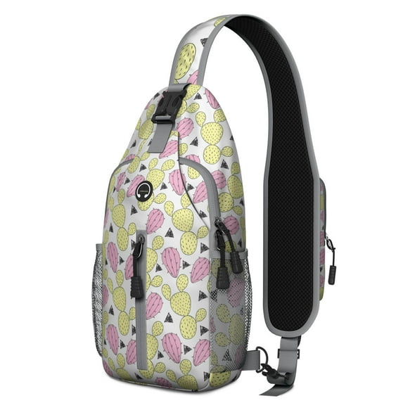 Watercolor Cactus Sling Bag, Lightweight Crossbody Daypack with Cute Desert Print, Anti-theft Backpack for Gym, Students, and Travelers